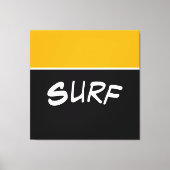 SURF Spaß Heller, goldgelber schwarzer Farbblock Leinwanddruck (Vorderseite)