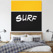 SURF Spaß Heller, goldgelber schwarzer Farbblock Leinwanddruck (Insitu (Schlafzimmer))
