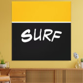 SURF Spaß Heller, goldgelber schwarzer Farbblock Leinwanddruck (Insitu (Wohnzimmer))