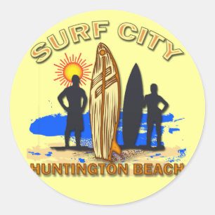 SURF STADT HUNTINGTON BEACH RUNDER AUFKLEBER
