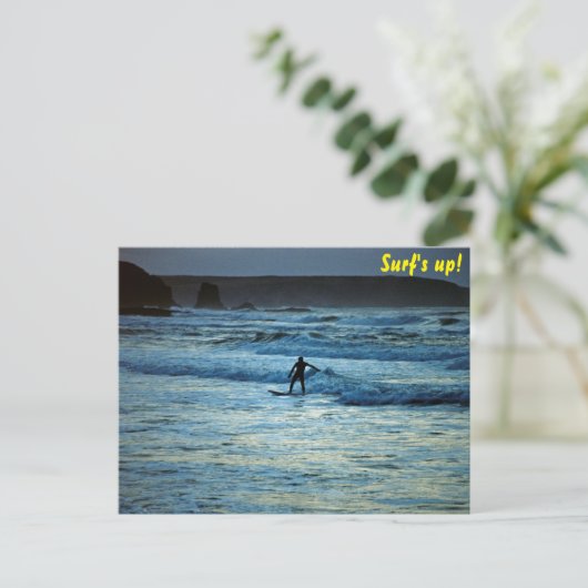 Surf steht auf postkarte (Stehend Vorderseite)