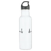 Surf Surf Heartbeat Line Funny Geschenke Edelstahlflasche (Vorderseite)