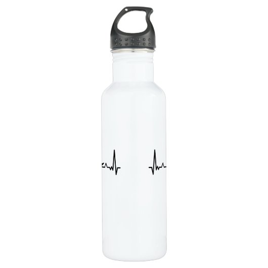 Surf Surf Heartbeat Line Funny Geschenke Edelstahlflasche (Vorderseite)