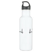 Surf Surf Heartbeat Line Funny Geschenke Edelstahlflasche (Rückseite)