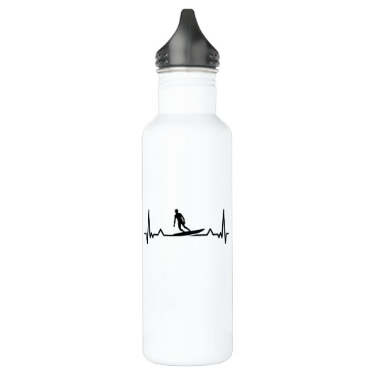 Surf Surf Heartbeat Line Funny Geschenke Edelstahlflasche (Links)