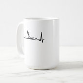 Surf Surf Heartbeat Line Funny Geschenke Kaffeetasse (Vorderseite Links)