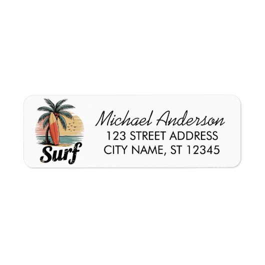 Surf Surfing Beach Surfboard Return Address   (Vorne)