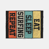 Surf-Surfing Retro Vintage Geschenk Fleecedecke (Vorderseite (Horizontal))