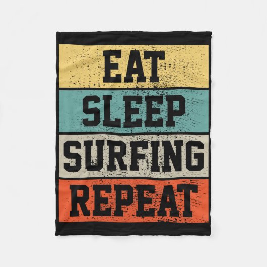 Surf-Surfing Retro Vintage Geschenk Fleecedecke (Vorderseite)