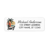 Surf-Surfing-Strand-Surfbrett-Rücksendeadresse (Vorne)