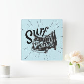 Surf The Wave Quadratische Wanduhr (Zuhause)