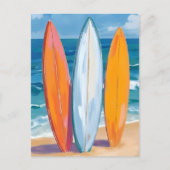 Surf the Waves | Watercolor Beach Ocean Postkarte (Vorderseite)
