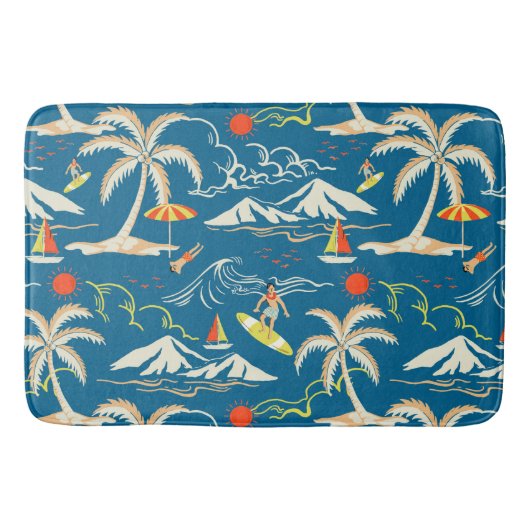 Surf tropische Insel thematische Muster Badematte (Vorderseite)
