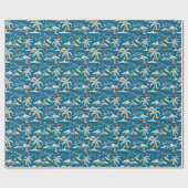 Surf tropische Insel thematische Muster Geschenkpapier (Flach)