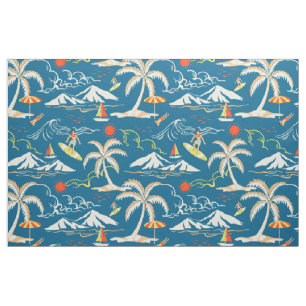 Surf tropische Insel thematische Muster Stoff