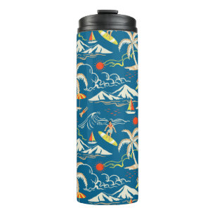 Surf tropische Insel thematische Muster Thermosbecher