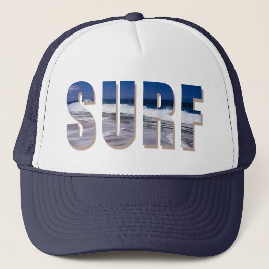 "Surf" Trucker-Kappe mit hawaiianischer Wave Print Truckerkappe (Vorderseite)