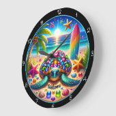 Surf Turtle Beach Welcome Clock Große Wanduhr (Winkel)