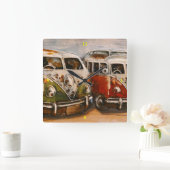 Surf Typ Campervans. Quadratische Wanduhr (Zuhause)