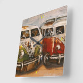 Surf Typ Campervans. Quadratische Wanduhr (Winkel)