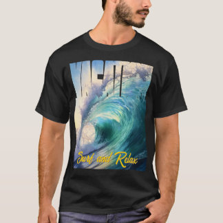 Surf und Relax Sonniges Blau Türkiswelle T-Shirt