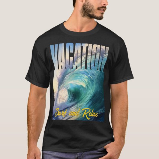 Surf und Relax Sonniges Blau Türkiswelle T-Shirt (Vorderseite)