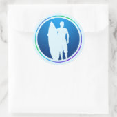 Surf- und Surfbrett-Aufkleber Runder Aufkleber (Tasche)