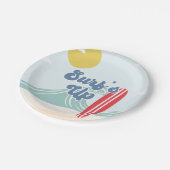 Surf Up Beach Geburtstag Pappteller (Schrägansicht)