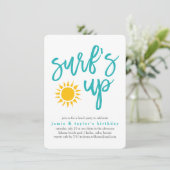 Surf-Up-Beach-Party Einladung (Stehend Vorderseite)