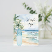 Surf-up Beach Surfbrett Sommerliche Party Einladun (Stehend Vorderseite)