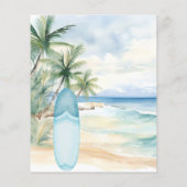 Surf-up Beach Surfbrett Sommerliche Party Einladun (Rückseite)