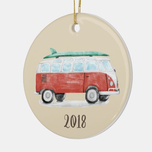Surf Van Keepake Jahr Keramik Ornament (Links)