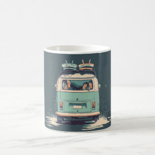 Surf Van Splash – Retro-Strandcamper Kaffeetasse