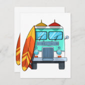 Surf Van Surfboard Palmen Tree Surfen Wellenreiten Begleitkarte (Vorne/Hinten)