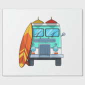 Surf Van Surfboard Palmen Tree Surfen Wellenreiten Geschenkpapier (Flach)