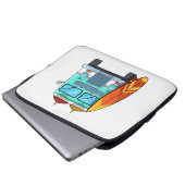 Surf Van Surfboard Palmen Tree Surfen Wellenreiten Laptopschutzhülle (Vorne Knopf)