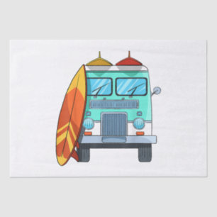 Surf Van Surfboard Palmen Tree Surfen Wellenreiten Seidenpapier