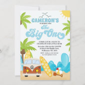 Surf Van Surfboards schwingen den großen 1. Geburt Einladung (Vorderseite)