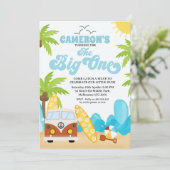 Surf Van Surfboards schwingen den großen 1. Geburt Einladung (Stehend Vorderseite)