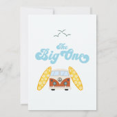 Surf Van Surfboards schwingen den großen 1. Geburt Einladung (Rückseite)