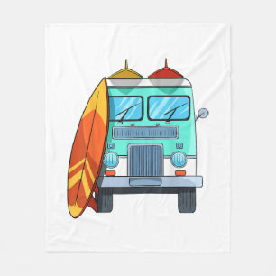 Surf Van Surfbrett Palmen Surfen Surfer Wellen Fleecedecke