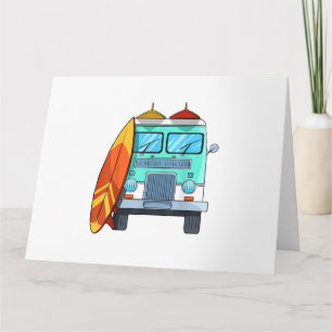 Surf Van Surfbrett Palmen Surfen Surfer Wellen Karte