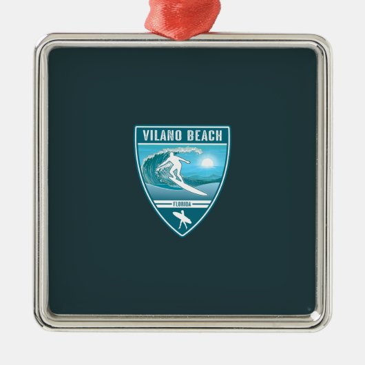 Surf Vilano Beach Florida Ornament Aus Metall (Vorne)