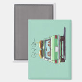 Surf Wagon Roadtrip – Retro-Strandauto Magnet (Vorderseite/Rückseite)