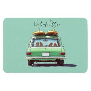 Surf Wagon Roadtrip – Retro-Strandauto Magnet