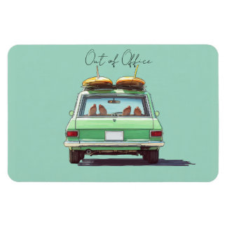 Surf Wagon Roadtrip – Retro-Strandauto Magnet