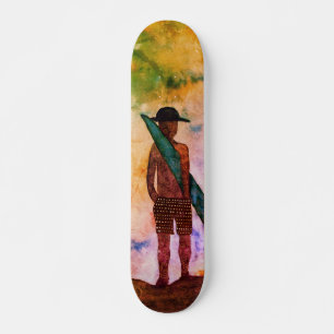 Surf Wasserfarbe Art Skateboard