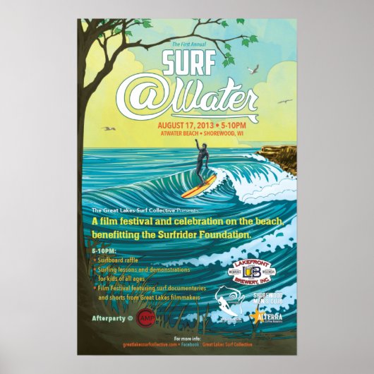 Surf @Water Poster - 15" x 23" (Vorne)