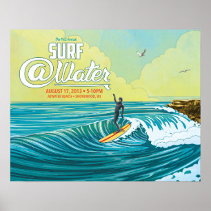 Surf @Water Surfer Poster - 20" x 16"