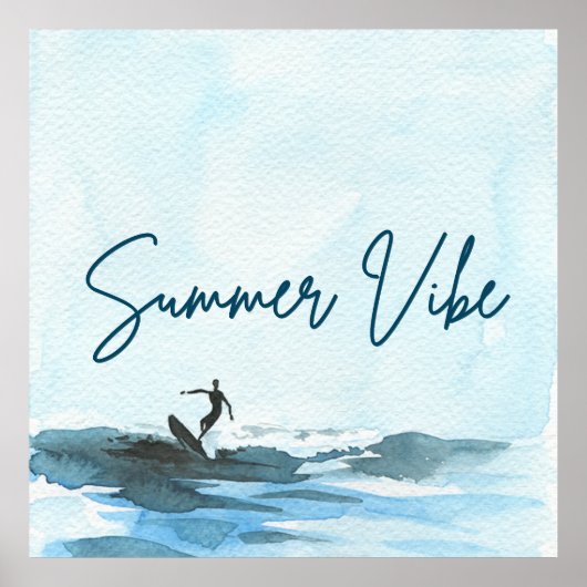 Surf Watercolor Summer Vibe Poster (Vorne)